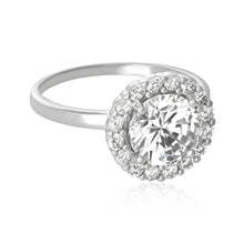 RZ-3004 Round Halo Cubic Zirconia Ring | Teeda