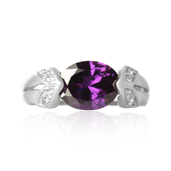 RZ-3550-AM Ilario CZ Ring - Amethyst | Teeda