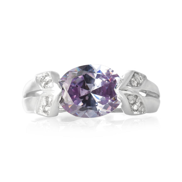 RZ-3550-L Ilario CZ Ring - Lavender | Teeda