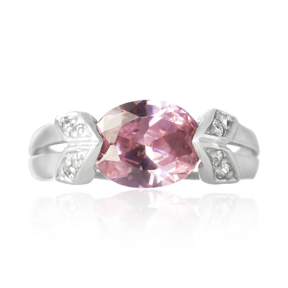 RZ-3550-P Ilario CZ Ring - Pink | Teeda