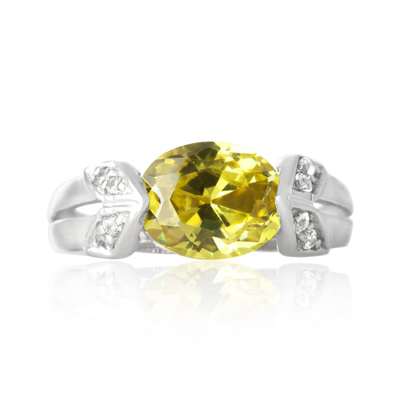 RZ-3550-PE Ilario CZ Ring - Peridot | Teeda