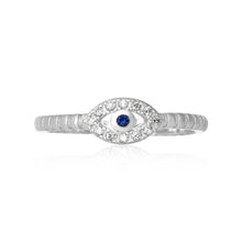 RZ-7159 Evil Eye Ribbed Shank CZ Ring | Teeda
