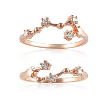 RZ-7173-RG Zodiac Constellation CZ Ring - Rose Gold Plated | Teeda