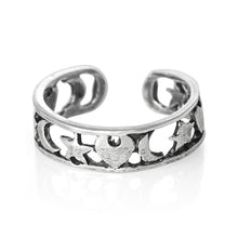 TR-1090 Heart Star Moon Toe Ring | Teeda